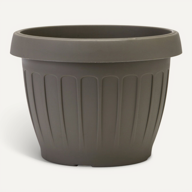 Pot De Fleurs "terra" En Plastique - Gris - 9.5l