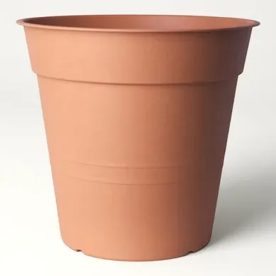 Pot De Fleur "fly" En Plastique - Terracotta - D 15 X H 14 Cm