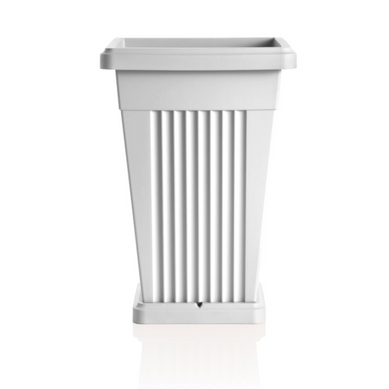 Pot De Fleurs "piramide" En Plastique - Blanc - 50 L