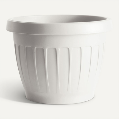 Pot De Fleurs "terra" En Plastique - Blanc - 5.7l