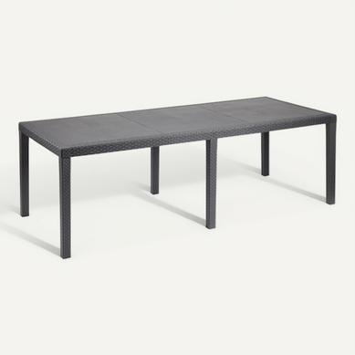 Table De Jardin Extensible Queen 150–220 X 90 X 72 Cm Anthracite Effet Rotin Table De Jardin Extensible Queen 150–220 X 90 X 72 Cm Anthracite Effet Rotin