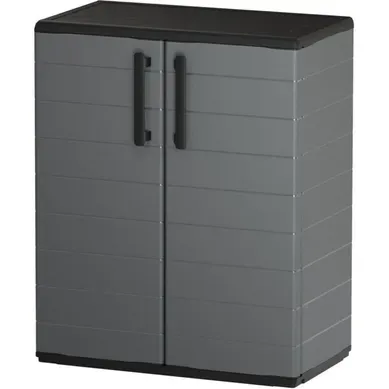 Armoire Plastique Gris 68x37x84 Cm, 2 Portes, 1 Tablette Armoire Plastique Gris 68x37x84 Cm, 2 Portes, 1 Tablette