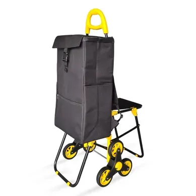 Chariot De Courses Pliable Avec Siege Jaune Chariot De Courses Pliable Avec Siege Jaune