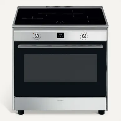Piano de cuisson induction SMEG CG90CIXT 90 cm Piano de cuisson induction SMEG CG90CIXT 90 cm vue de face