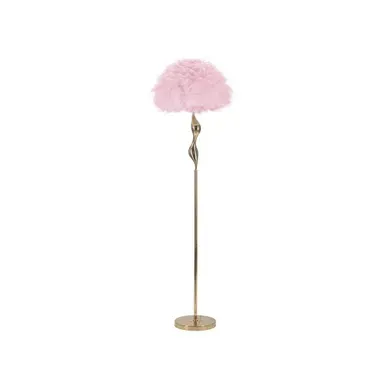 Lampadaire Imitation Plume "slim" 165cm Or et Rose Lampadaire Imitation Plume "slim" 165cm Or et Rose