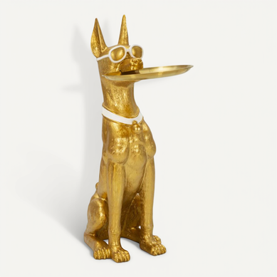 Vide-poche Statue Chien "muscle" 74cm Doré