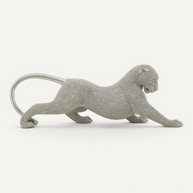 Statuette Déco Panthère "sparky" 32cm Argent
