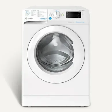 Lave-linge hublot INDESIT BWEJ111496XWVFR 11kg Blanc Lave-linge hublot INDESIT BWEJ111496XWVFR 11kg Blanc vue de face