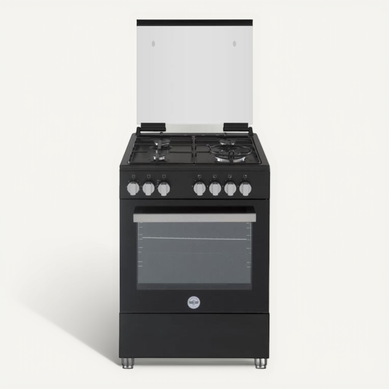 Cuisinière Gaz 60 Cm Pia60gn 4 Brûleurs Noir Mat Four 63 L Cuisinière Gaz 60 Cm Pia60gn 4 Brûleurs Noir Mat Four 63 L