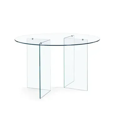 Table De Salle À Manger Design Ronde En Verre Transparent 6 Places D130 - Idora