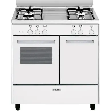Cuisinière butanette GLEM GA85PMWH 4 foyers vue 3/4