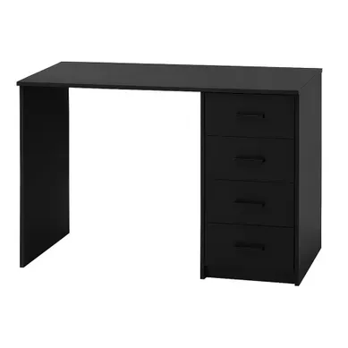 Cassiopea - Bureau Avec 4 Tiroirs 110x56x73 Cm Pour PC De Bureau En Bois Noir Cassiopea - Bureau Avec 4 Tiroirs 110x56x73 Cm Pour PC De Bureau En Bois Noir