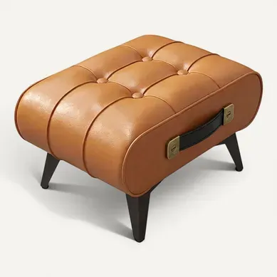 Kumo - Tabouret Pouf Moderne 35,5x25x30 Cm Repose-pieds En Simili-cuir Kumo - Tabouret Pouf Moderne 35,5x25x30 Cm Repose-pieds En Simili-cuir