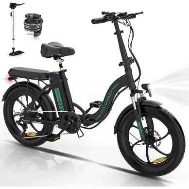Vélo Électrique Pliable 20" - Batterie 36v/12ah - Moteur 250w - 7 Vitesses - Noir