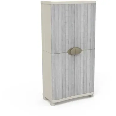 Armoire De Rangement 90 Cm à 4 étagères Modulables, Blanc/gris Armoire De Rangement 90 Cm à 4 étagères Modulables, Blanc/gris
