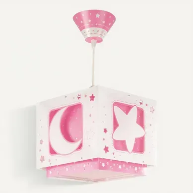 Lustre Et Lampe Suspension Enfant Moonlight Lune Et Étoiles Rose