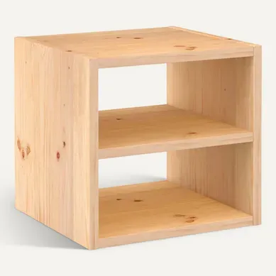 Etagère Cube En Pin Massif Avec Une Tablette - L36,2 Cm