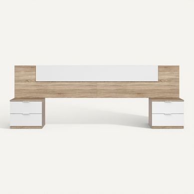 Tête de lit avec chevets 140/160 cm LINEA blanc Tête de lit avec chevets 140/160 cm LINEA blanc vue de face