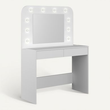 Coiffeuse multi rangements HOLLYWOOD Blanc Coiffeuse multi rangements HOLLYWOOD Blanc vue 3/4