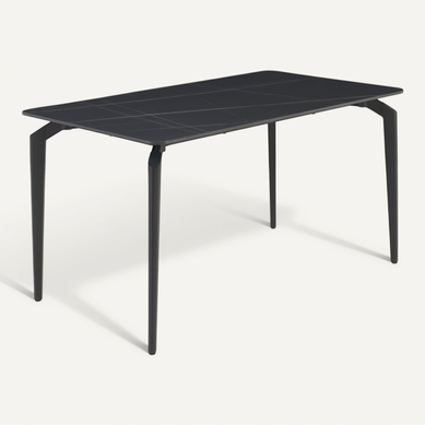 Table En Céramique Noire Avec Pieds En Métal Noir 140x81 Table En Céramique Noire Avec Pieds En Métal Noir 140x81