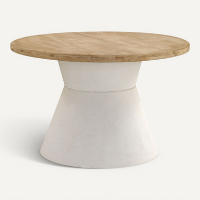 Table De Salle à Manger En Bois D'épicéa Et Base En Polyrésine Table De Salle à Manger En Bois D'épicéa Et Base En Polyrésine