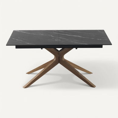 Table Extensible 160/200x90 Pied En Chêne Et Plateau En Céramique Table Extensible 160/200x90 Pied En Chêne Et Plateau En Céramique