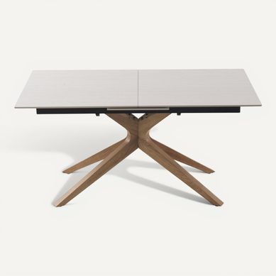 Table Extensible 160/200x90 Pied En Chêne Et Plateau En Céramique Table Extensible 160/200x90 Pied En Chêne Et Plateau En Céramique