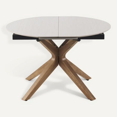 Table Extensible 120/160x90 Pieds En Chêne Et Plateau En Céramique Table Extensible 120/160x90 Pieds En Chêne Et Plateau En Céramique
