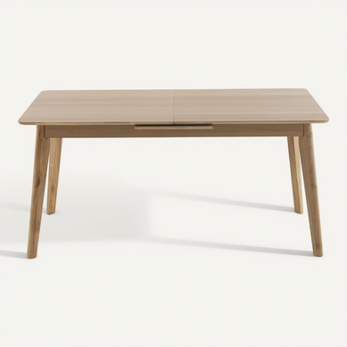 Table Extensible 160/200x90 Pieds En Hévéa Et Plateau Plaqué Chêne Table Extensible 160/200x90 Pieds En Hévéa Et Plateau Plaqué Chêne