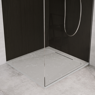 Receveur De Douche En Pierre Naturelle Extra Plat à Poser 90x90cm - Gris Marbre - Origine Receveur De Douche En Pierre Naturelle Extra Plat à Poser 90x90cm - Gris Marbre - Origine