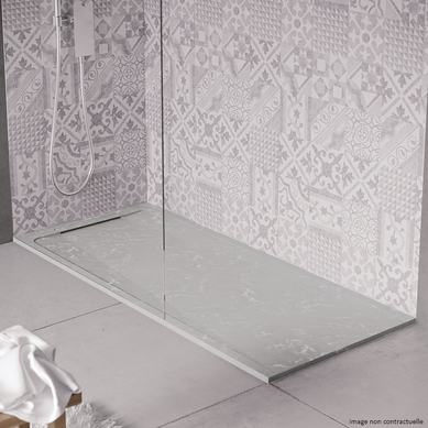 Receveur De Douche En Pierre Naturelle Extra Plat à Poser 90x110cm - Gris Marbre - Origine Receveur De Douche En Pierre Naturelle Extra Plat à Poser 90x110cm - Gris Marbre - Origine