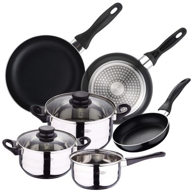 Set De Batterie De Cuisine, Acier Inoxydable, Chromé, 44 X 35 X 25 Cm Set De Batterie De Cuisine, Acier Inoxydable, Chromé, 44 X 35 X 25 Cm