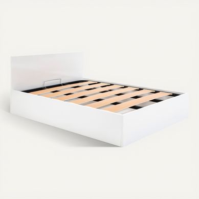 Lit coffre 140x190 cm BEST 3 blanc brillant Lit coffre 140x190 cm BEST 3 blanc brillant vue 3/4