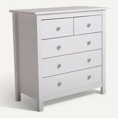 Commode Avec 3 Grands Tiroirs + 2 Petits Tiroirs Betty Blanc En Pin Massif Commode Avec 3 Grands Tiroirs + 2 Petits Tiroirs Betty Blanc En Pin Massif
