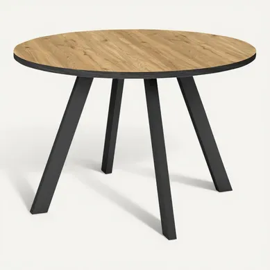 Table de séjour D.120 cm ALEXIS Imitation chêne vue 3/4
