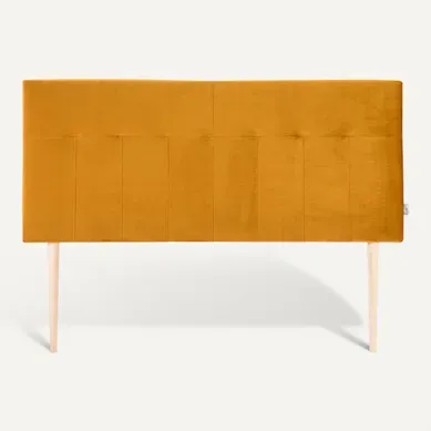 Tête De Lit Tapissée Napoles 160x100 Cm Moutarde, Pour Couchage De 160, Velours, Pieds En Bois Tête De Lit Tapissée Napoles 160x100 Cm Moutarde, Pour Couchage De 160, Velours, Pieds En Bois