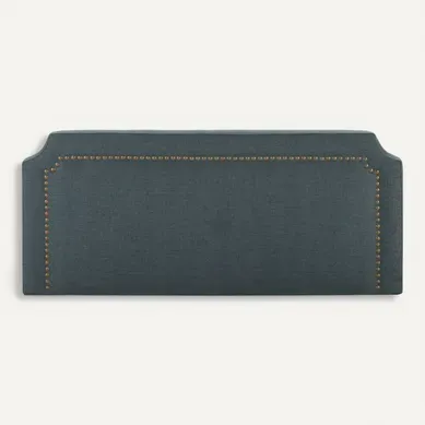 Tête De Lit Tapissée Leonor 160x60 Cm Bleu, Clous En Marron, Épaisseur Totale De 8 Cm Tête De Lit Tapissée Leonor 160x60 Cm Bleu, Clous En Marron, Épaisseur Totale De 8 Cm