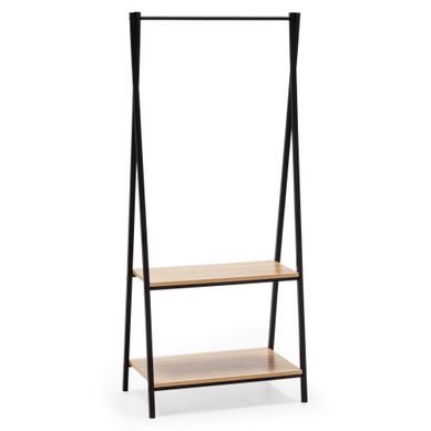 Porte manteau Avec Étagère 2 Étagères 1 Barre, Coloris Chêne/noir Porte manteau Avec Étagère 2 Étagères 1 Barre, Coloris Chêne/noir