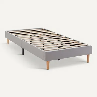 Sommier Déco Aura 90x190 Cm  Gris Clair, Hauteur 30 Cm