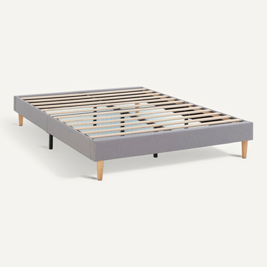 Sommier Déco Aura 140x190 Cm  Gris Clair, Hauteur 30 Cm