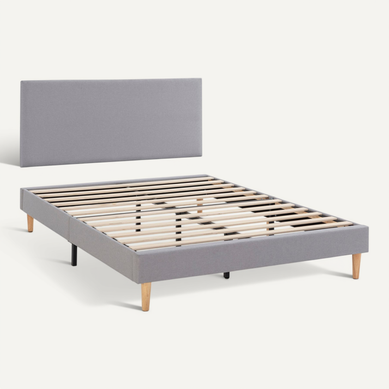 Sommier Déco Aura + Tête De Lit 160x200 Cm, Gris Clair, Hauteur 30 Cm