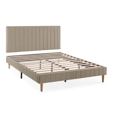 Sommier + Tête De Lit Eris 140x190 Cm Beige