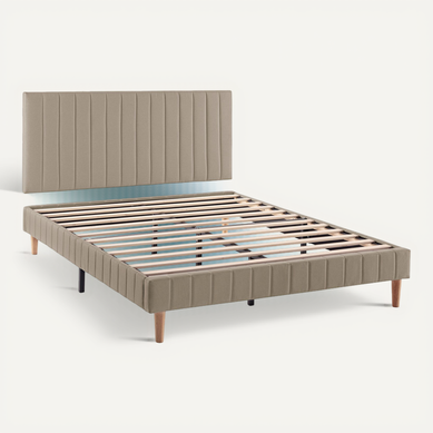 Sommier + Tête De Lit Eris 160x200 Cm Beige