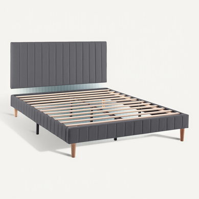 Sommier + Tête De Lit Eris 160x200 Cm Gris Foncé