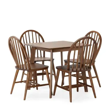 Ensemble Table 80x80 Cm Et 4 Chaises De Salle à Manger Clarck Noyer Ensemble Table 80x80 Cm Et 4 Chaises De Salle à Manger Clarck Noyer
