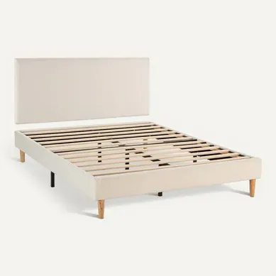 Sommier + Tête De Lit Niebla 160x200 Cm Beige