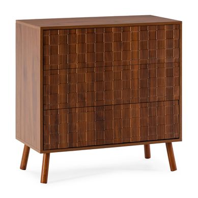 Commode Canadá 3 Tiroirs Effet Noyer Commode Canadá 3 Tiroirs Effet Noyer