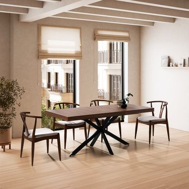 Table De Salle à Manger Extensible Genova Effet Noyer, 140-180 Cm Table De Salle à Manger Extensible Genova Effet Noyer, 140-180 Cm