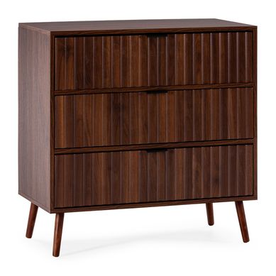 Commode Lluvia 3 Tiroirs Effet Noyer Commode Lluvia 3 Tiroirs Effet Noyer