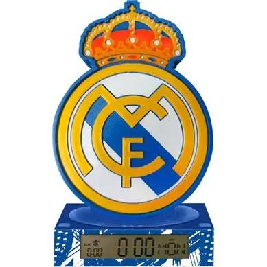Réveil Enfant Officiel Real Madrid Avec Veilleuse 3d Et Écran Digital